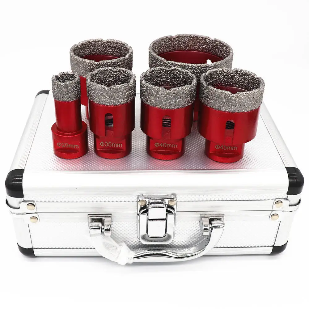 Hot selling 6 pcs Vacuum Brazed Diamond Core Drill Set for electric drill  Size can be customized