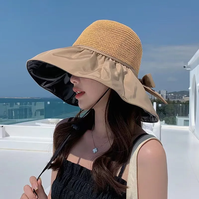 Fashion Hats For Women Bucket Hat Women Summer Casual  Sun Hat Big Brim Foldable Beach Fisherman Print iHats