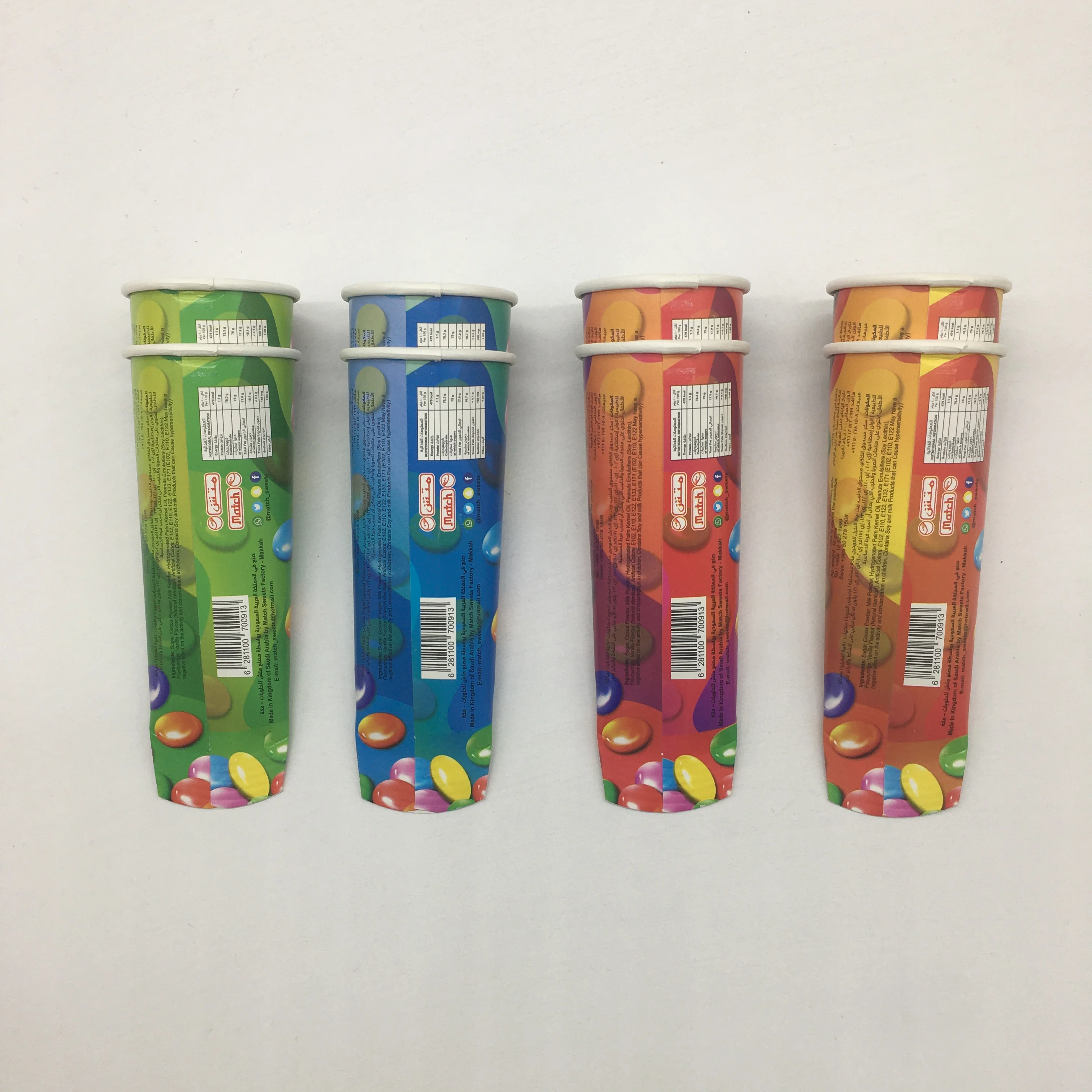 Customized Printing Disposable Calippo Cup Ice Lollies Tube Ice Cream Tube with aluminium paper lid