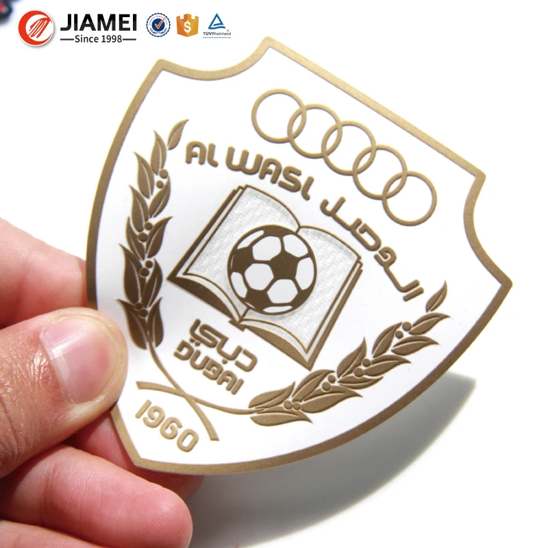 
Factory Custom Embossed Silicone Brand Logo Heat Transfer Badges for Soccer Team 