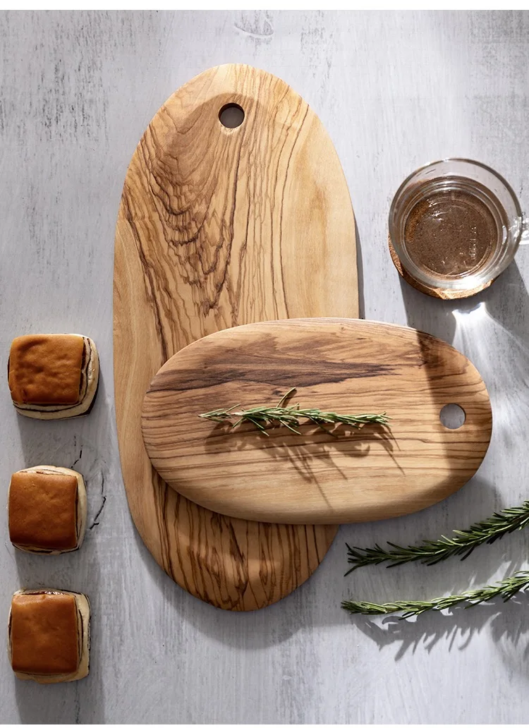 New Arrival Natural Handcrafted Design Olive Wood Serving Cutting Board