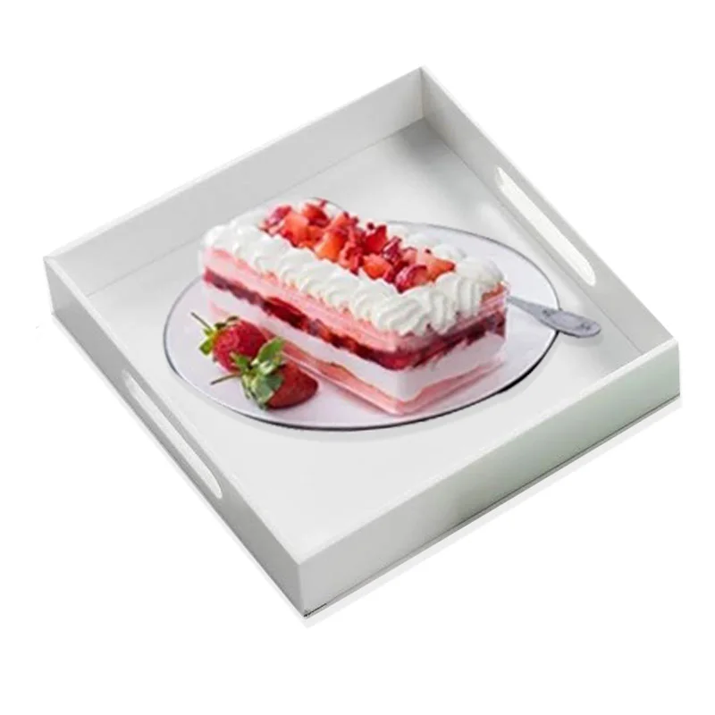 Manufacturer Rectangle Acrylic Tray Clear Acrylic Serving Tray With Handles