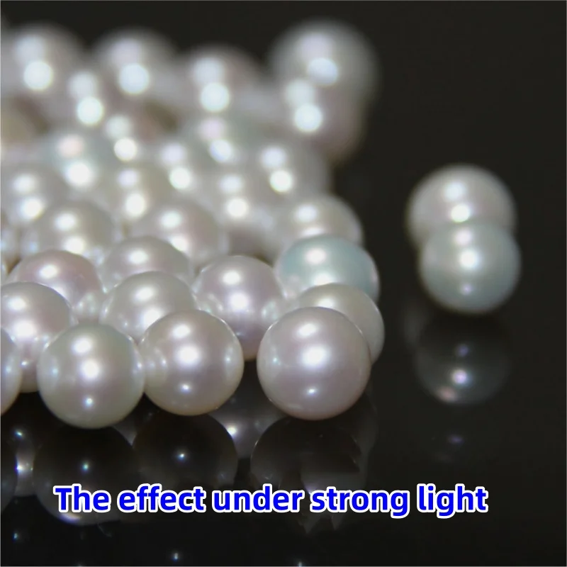 Hot selling natural freshwater pearls white round beads high light pearls diy bulk pearls