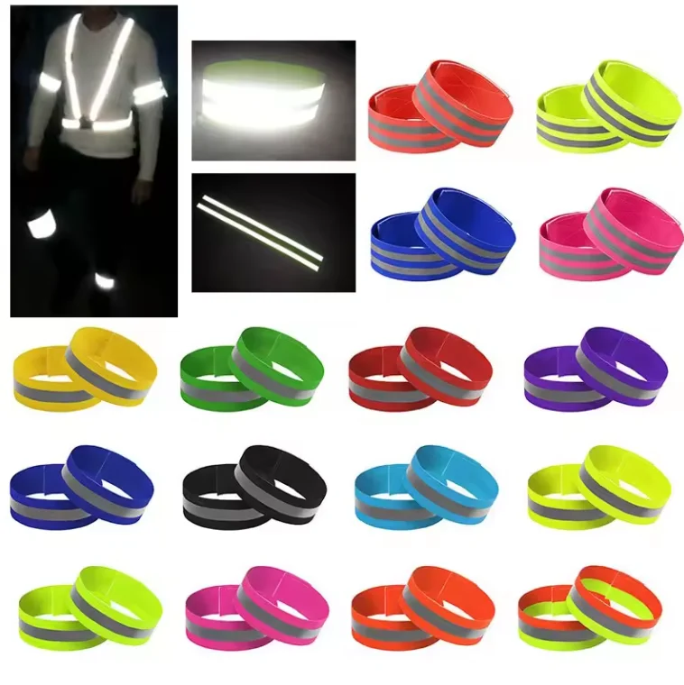 LongTai  reflective arm wrist ankle leg wrap armband wristband reflector belt band for safety running