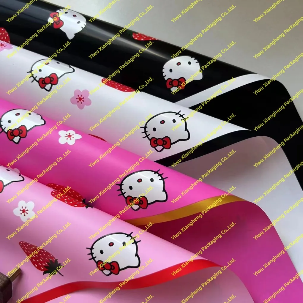 Factory direct South Korea flower paper strawberry KT cat sweet craft paper flower holiday gift flower wrapping paper