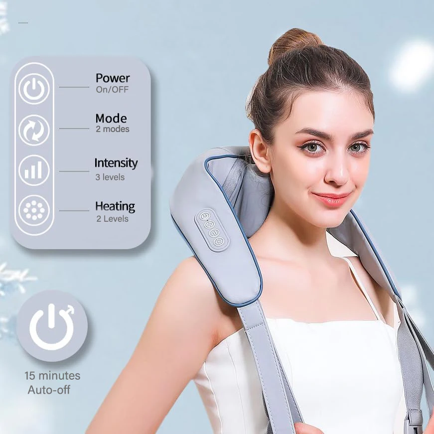 5D Pinch Neck Shoulder & Back Massager with Heating for Leg Waist & Head Relaxation Application