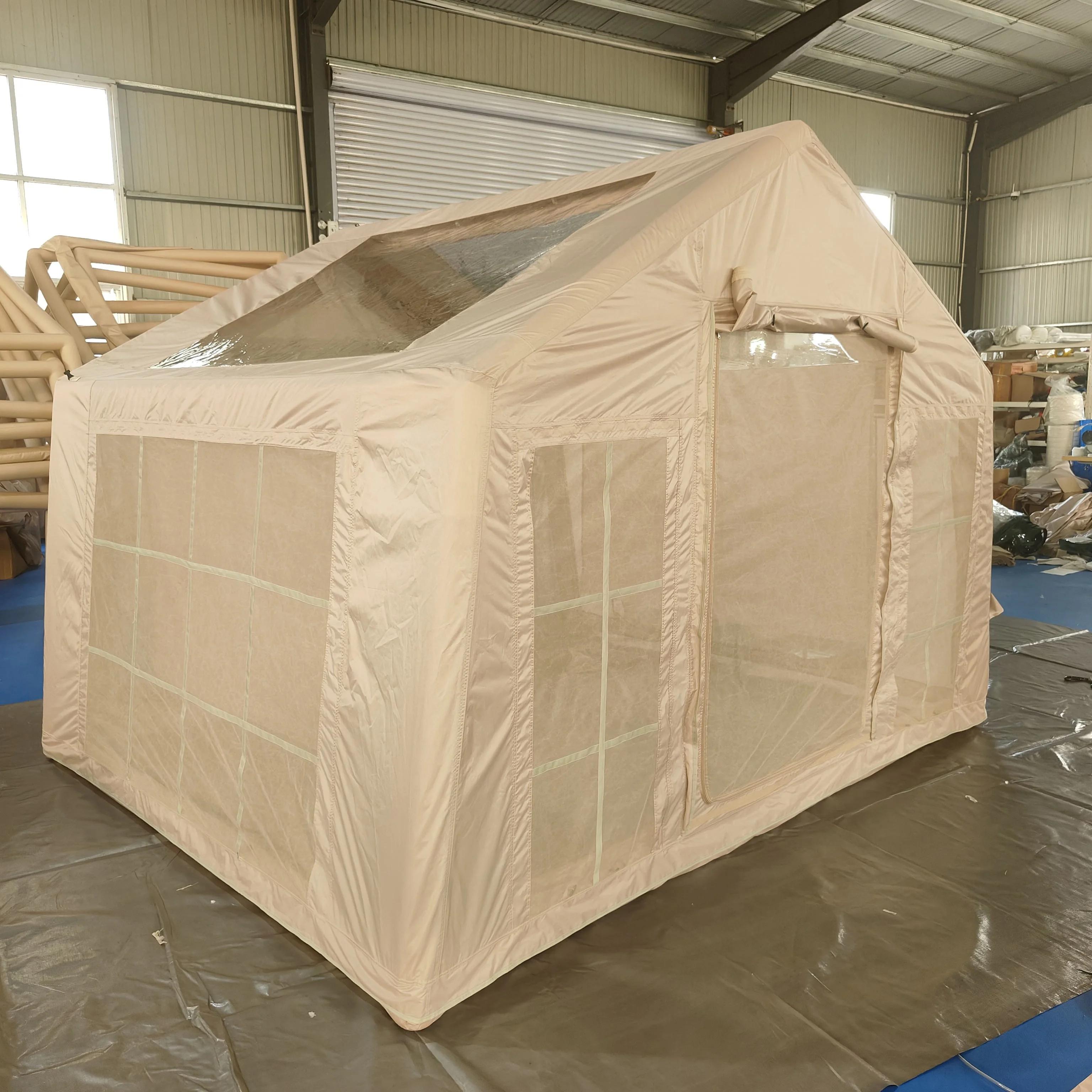 Best Price Pvc Air Pole Tent Luxury Outdoor Inflatable Tent With Oxford Cloth And Cotton Fabric Waterproof Camping Tent