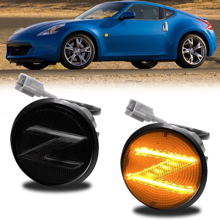 LED Sequential Side Marker Lights for Nissan 370z Z34 2009-2020/350z Z33 2003-2009 Turn Signal Lamps