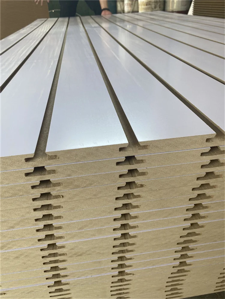 Linyi Premium Quality 5 Slots Lacquer Wood Slotted Mdf Wall Boards Panel plywood mdf slotted wooden