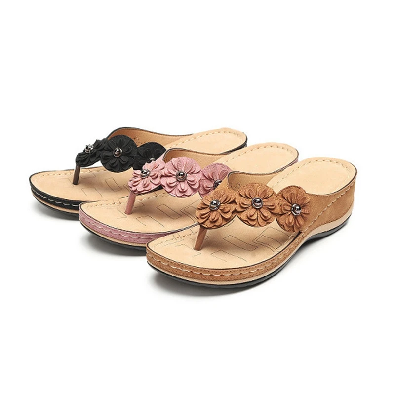 2022 Hot Selling new styles Ladies flat shoes for women wedge sandals summer beach flip flop slides slippers Custom