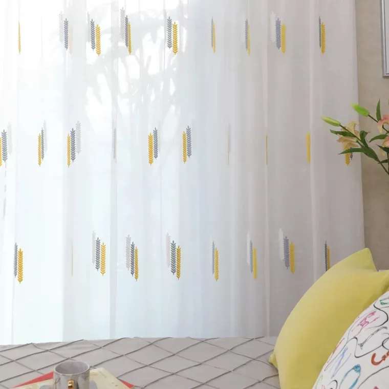 Wholesale Sheer Curtains Embroidered Living Room Colorful Decorative Curtains With Embroidery