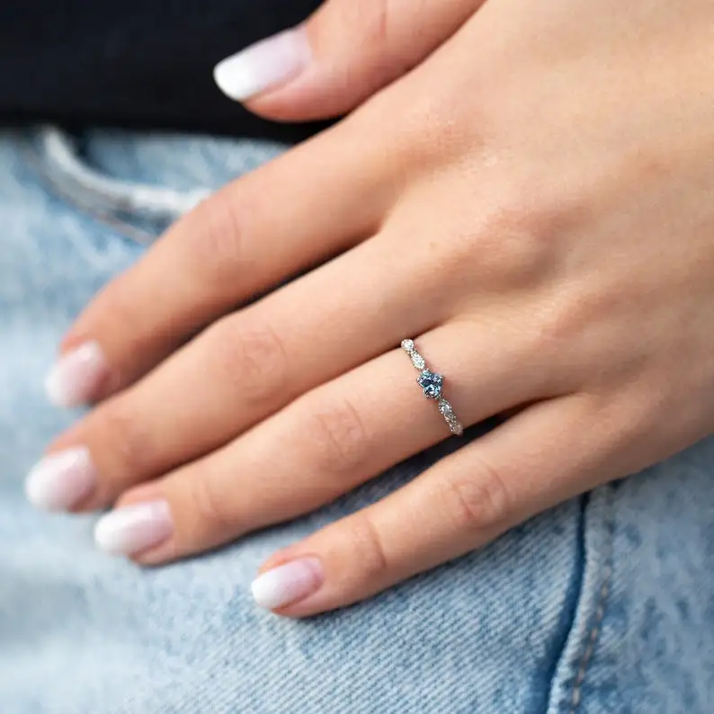 Beauty 925 Sterling Silver Clear Cubic Zircon Gold Plated Custom Fine Wholesale Moissanite Diamond Women Rings