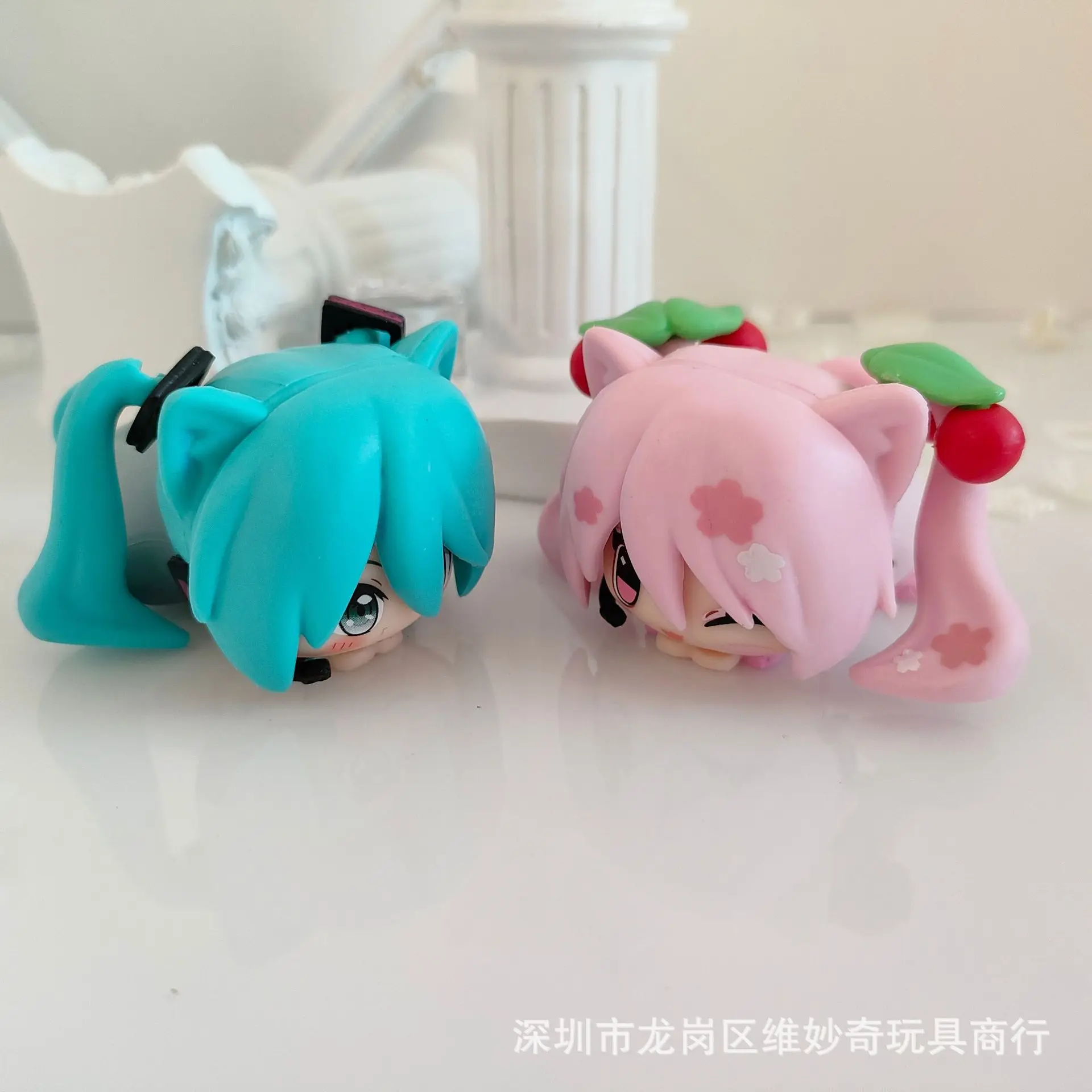 Anime 6 PCS/1Set Mini Virtual Singer Figure Kawaii Girl Doll PVC Collectible Model Toy Gift