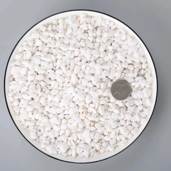 Landscaping decorative pure snow white stone pebble