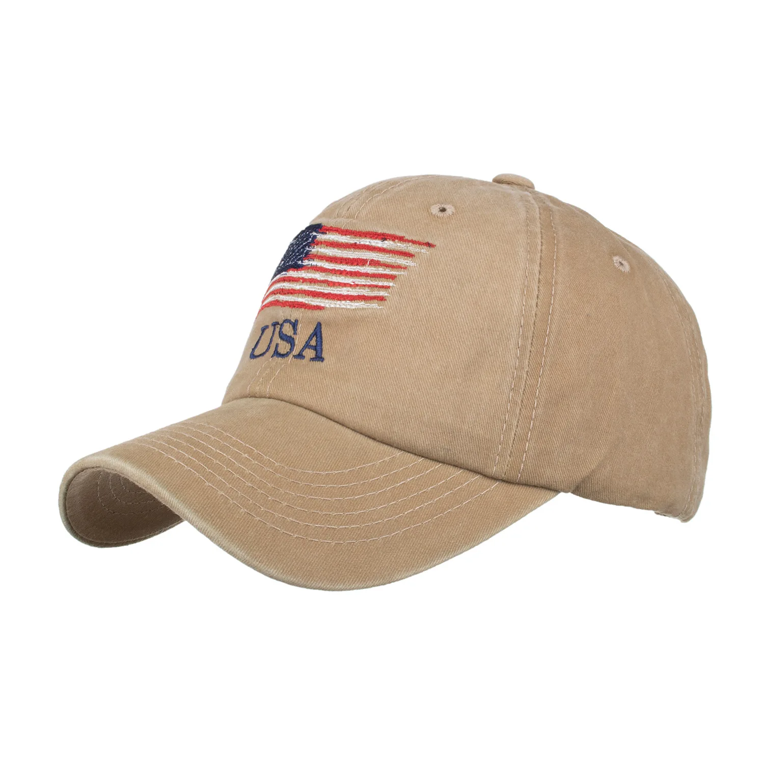 new design outdoor sports unisex caps embroidery hats cotton flag wear-out baseball caps