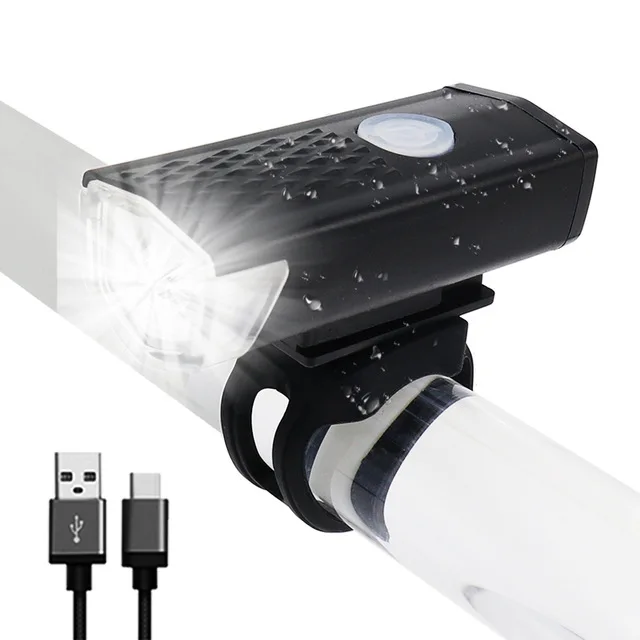 800mAh Bicycle Front Light USB Rechargeable Headlight With Horn 300 Lumen LED Road Bike Lamp Cycle FlashLight