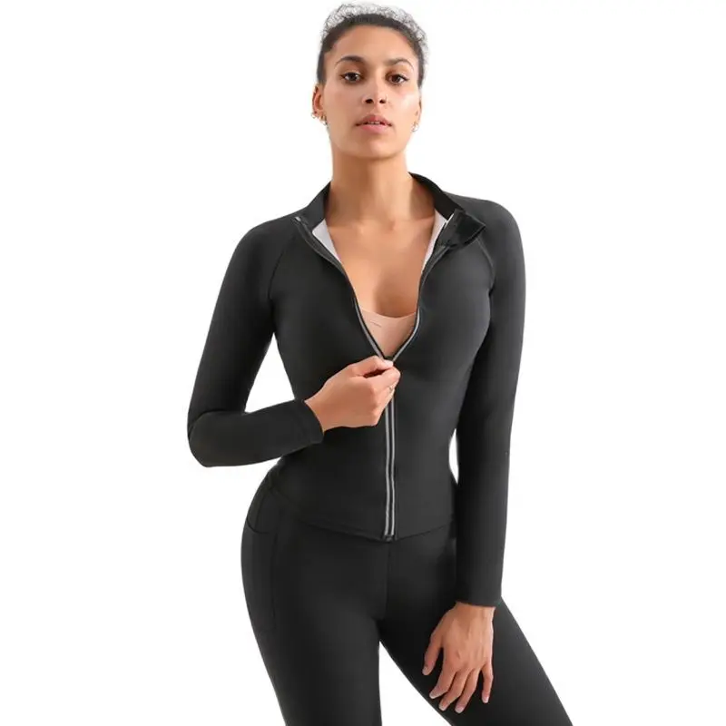 Women Patchwork Weight Loss Long Sleeve Waterproof Black White Workout Shaper Hooded Jacket Pants Sweat Sauna Suit For Men