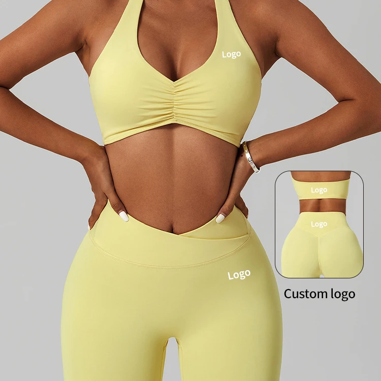 Supply Custom Breathable Scrunch Sports Bra Leggings Sets Workout Fitness Activewear Yoga Sets For Women