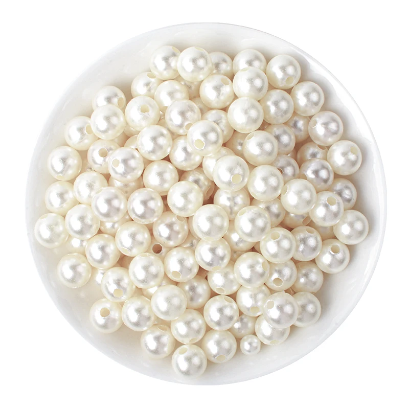 Hot Sale ABS Plastic Pure Color 500g Bagged Loose Beads 10mm Large Size Accessory Decorative Bead DIY Jewelry Simulation Pearl