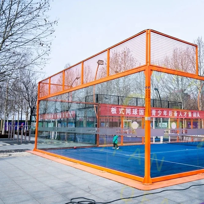 Paddle Court Padel Net and Posts 4mm thickness Q235 Tube Tennis Net  Padel Court Supplier