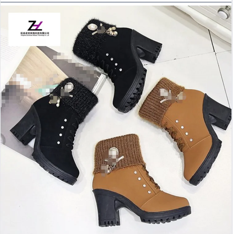 Fashion women boots warm and comfortable winter ankle boots high heels platform boots for women