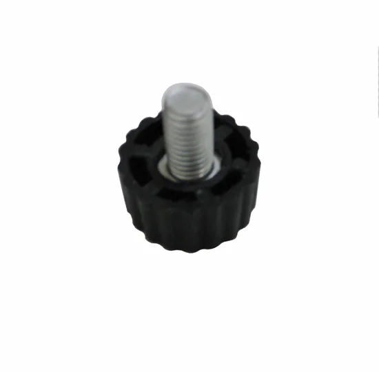 Black furniture plastic glide adjustable feet with thumb srcew