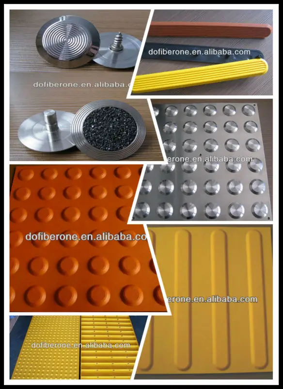 US and Europe standard fiberglass Stainless steel PU warning indicator tactile stud tile