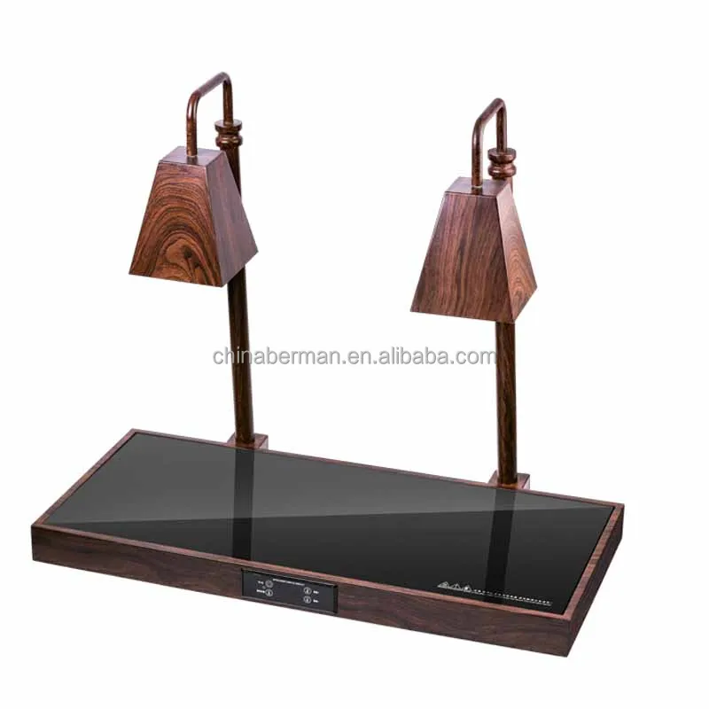 New item hotel black modern electric buffet display food warmer infrared lamp for restaurant