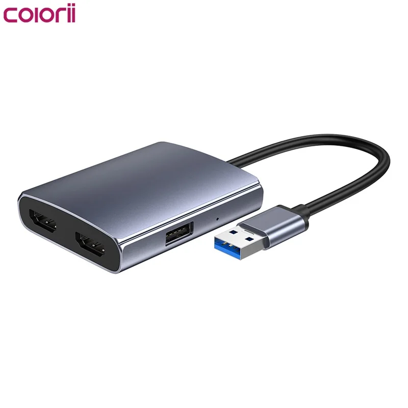 Colorii U2H USB A TO dual HDMI 1080P display Dual Monitor Display Adapter compatible on win and