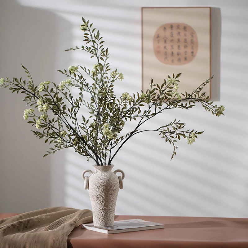 Dual-Ear Handle Ancient Greek Vase Style Indoor Ceramic Pots for Plants Home Decor Ornament Centerpieces Ceramic Flower Vase