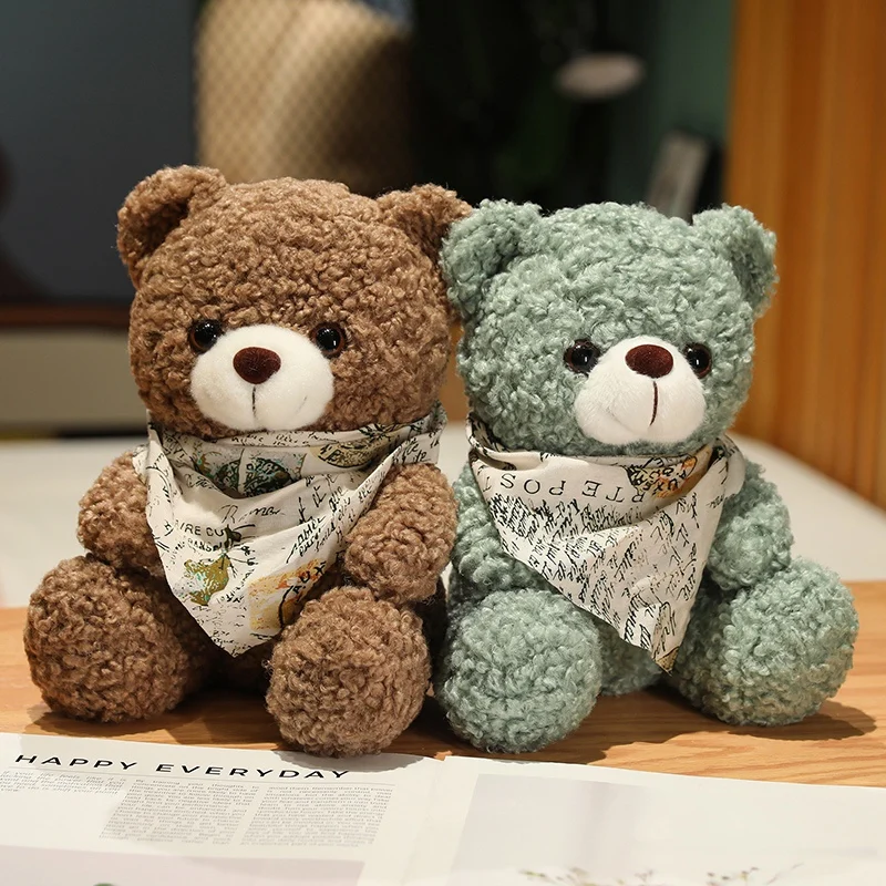 25cm High quality factory wholesale teddy bear series multiple kinds of teddy bears with silk scarves
