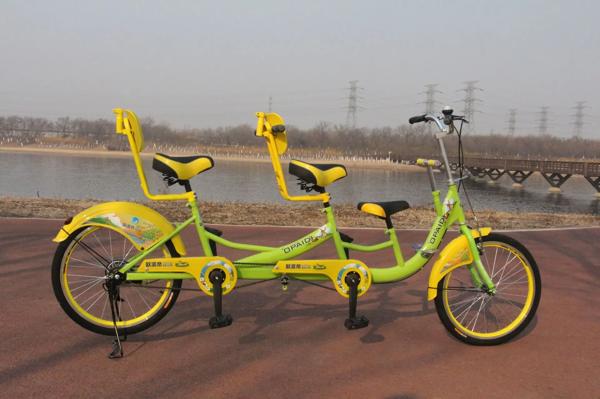 Новый стиль трёхместный безопасный велосипед Трехместный тандемный для взрослых