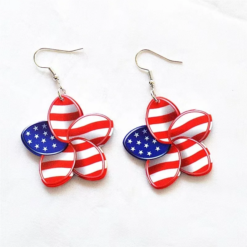 ES1787 enamel Plumeria flower Acrylic earring Hawaiian gold jewelry wholesale earring set for woman girl dancing party