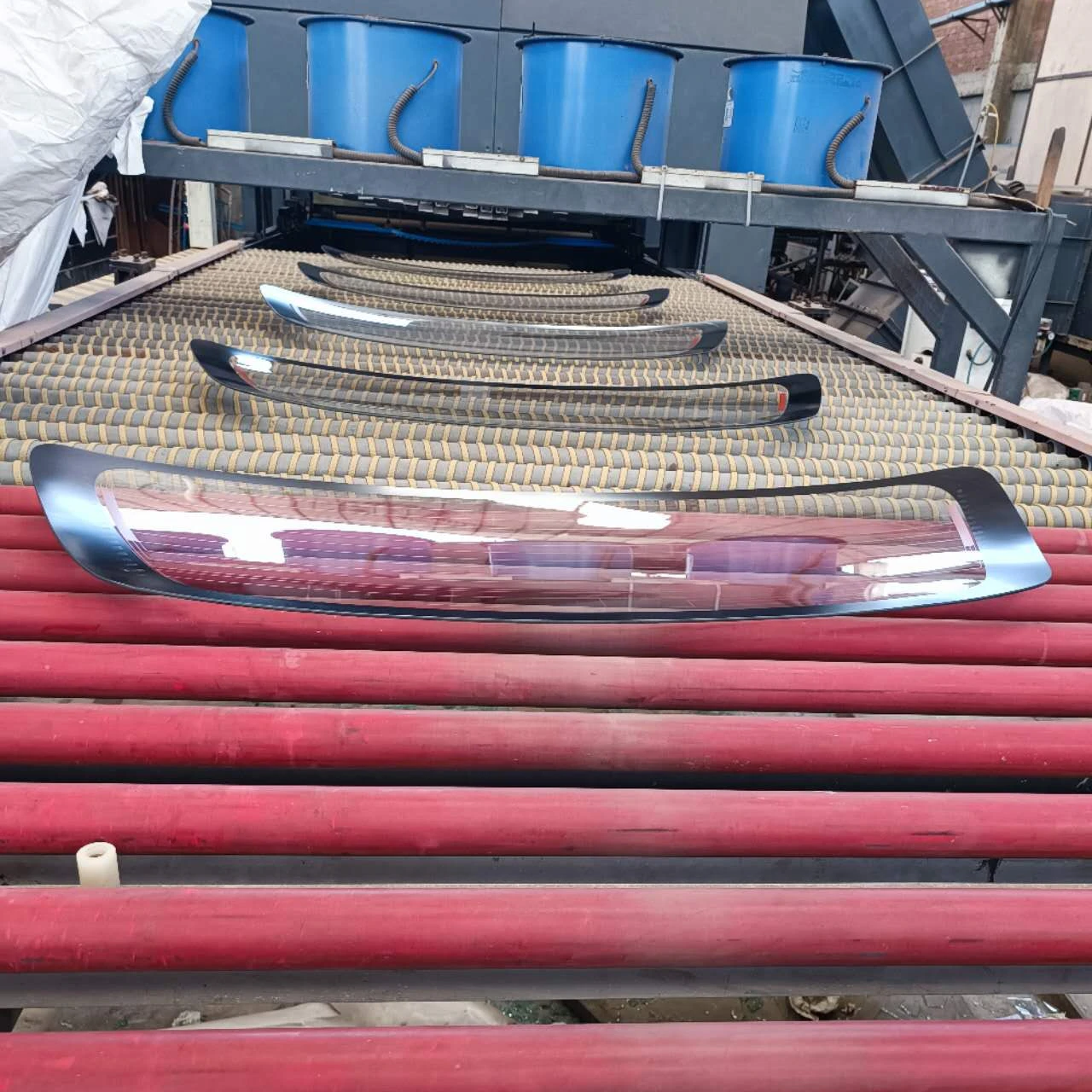 PLC Control Double Curved Bending Car Tempering Furnace Making Bend Tempered Glass Provided Omron Turkey Glass High Safety Level