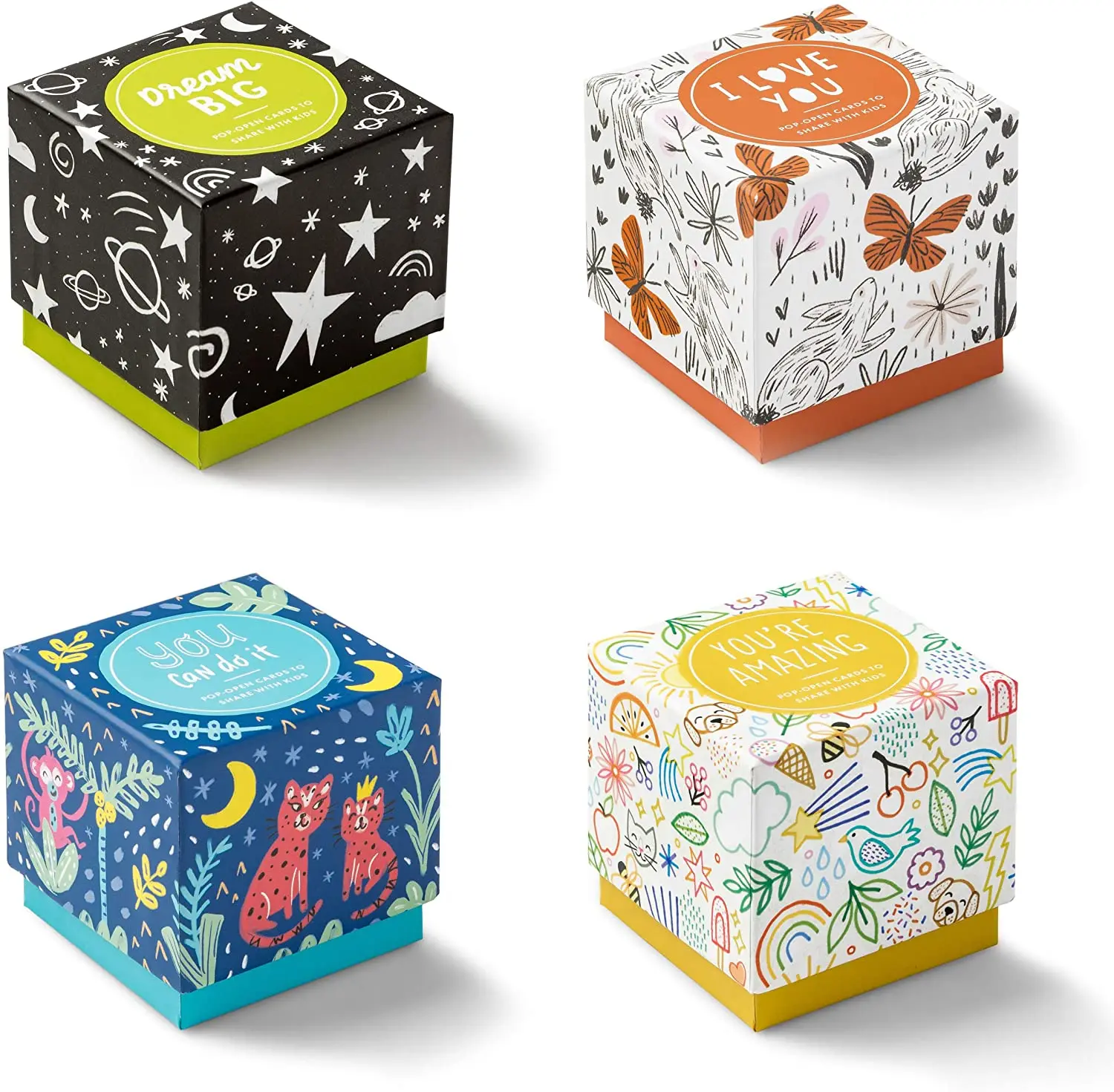 ThoughtFulls всплывающие карты в сборнике: 4 упаковки-вы потрясающие улыбка Будьте счастливы спасибо | 120 открытых карт каждый с ди