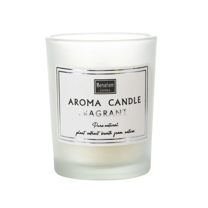 Private label customization aromatherapy candle frosted glass indoor smokeless soy wax scented candles in glass luxury