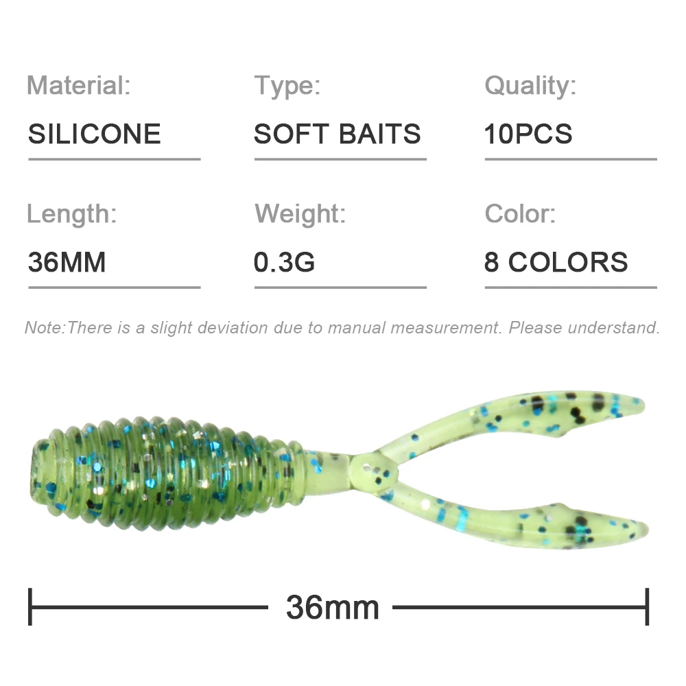 Spinpoler Ajing Soft Bait Fishing Lure 36mm Roch Fish Silicone small rubber fish lure Plastic Baits Worm Shad Fishing suppler