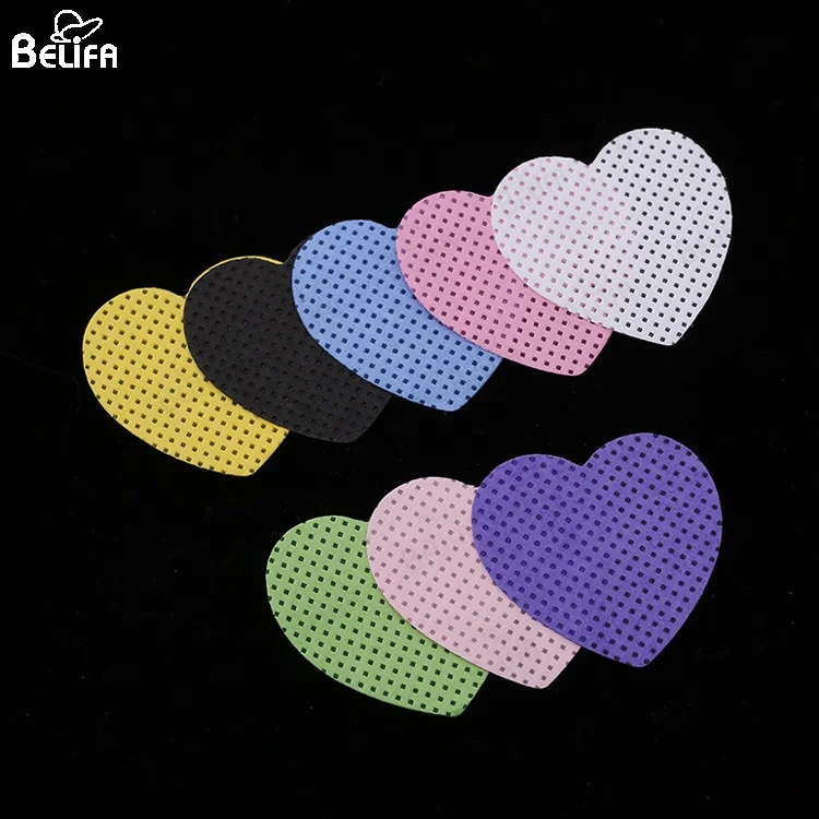 New arrived 200pcs Colored Heart Shape Eyelash Adhesive Nozzle Cleaning Wipes Lint Free Nail Remover Cotton Pad Cleaning Wipes