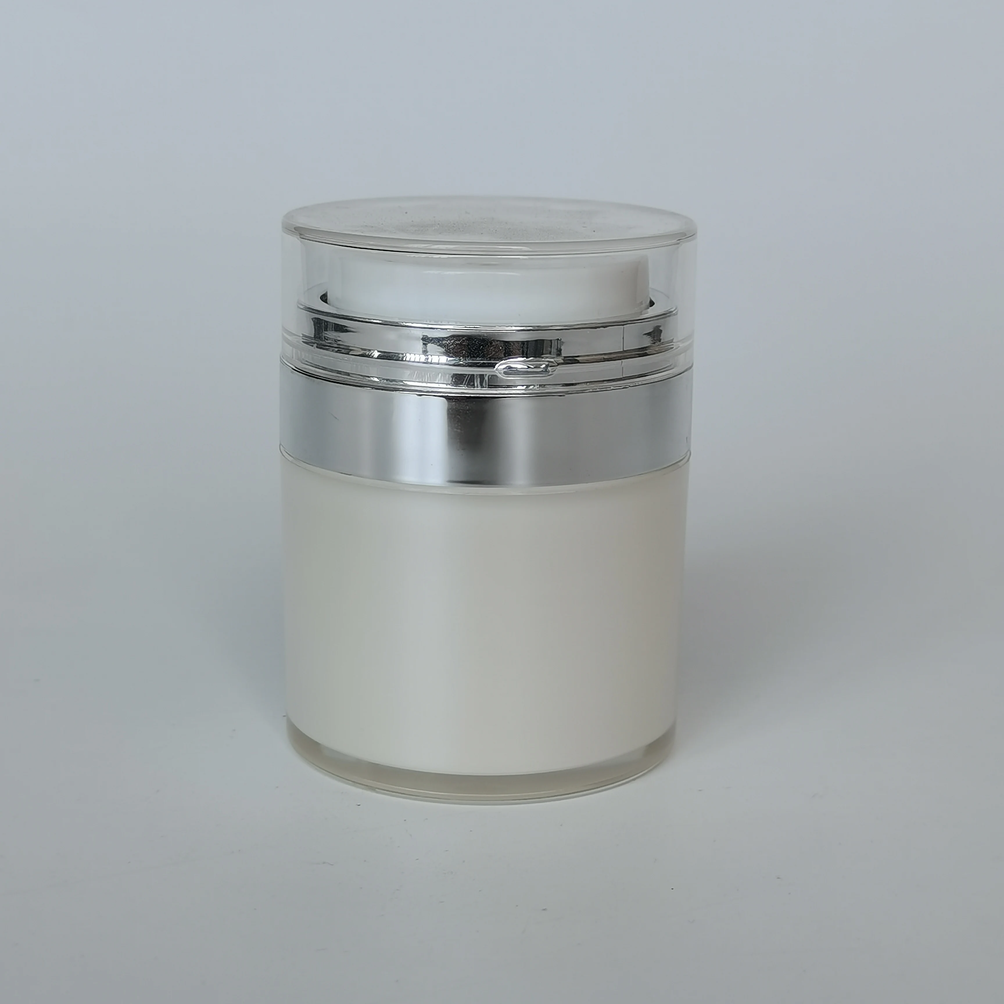 15ml 30ml 50ml 100ml round shape empty acrylic lotion bottle airless eye cream pump jar for cosmetic packaging