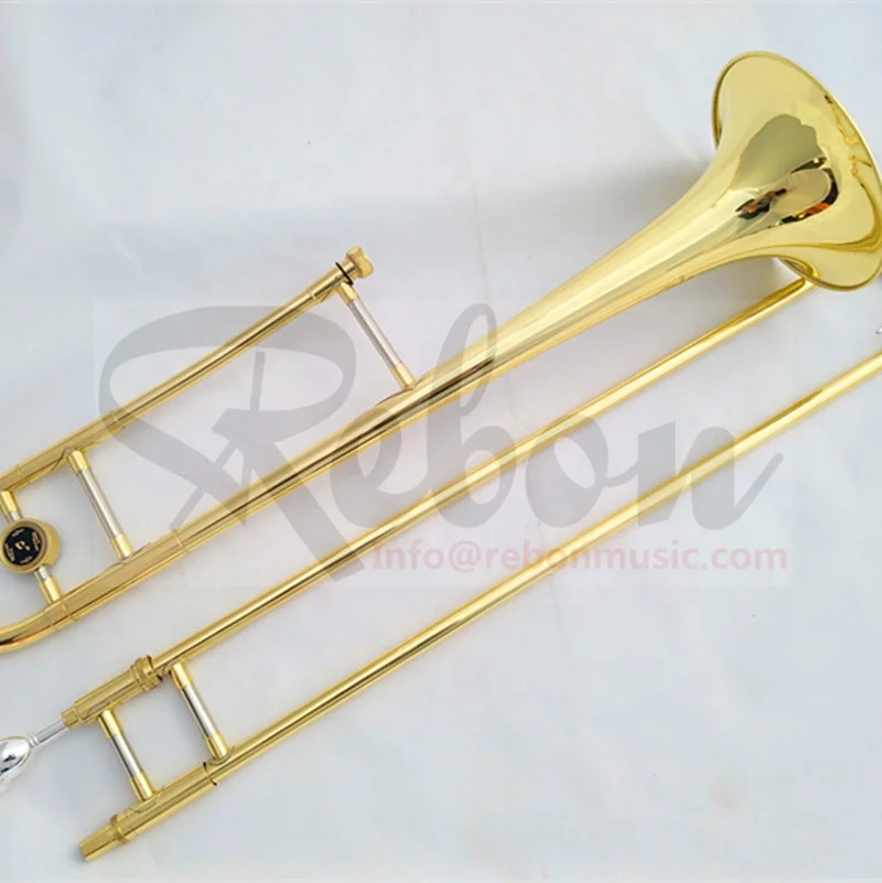 
Weifang Rebon Cheap Bb key Slide plated gold Tenor Trombone 