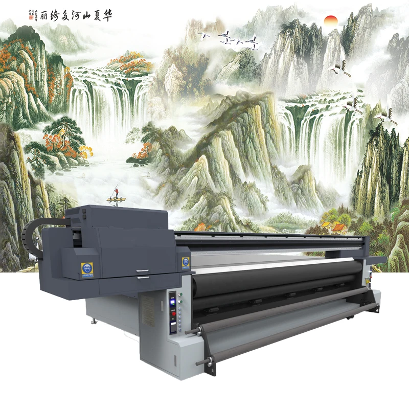 OEM Roll and flat hybrid industrial inkjet UV LED digital integrated flex banners printing machine