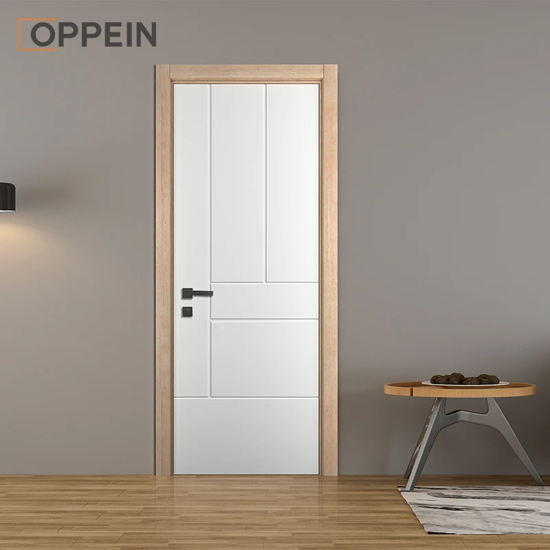 OPPEIN Guangzhou Custom Outdoor Door Wood Wood Fiber Door Solid Plywood WPC Wooden Door