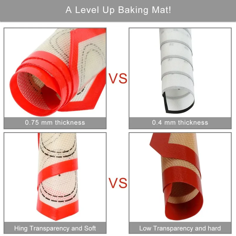 Hot Selling 0.70mm Reusable Bake Buddy Jumbo Pastry Mat Roll on Nonstick Pastry Mat