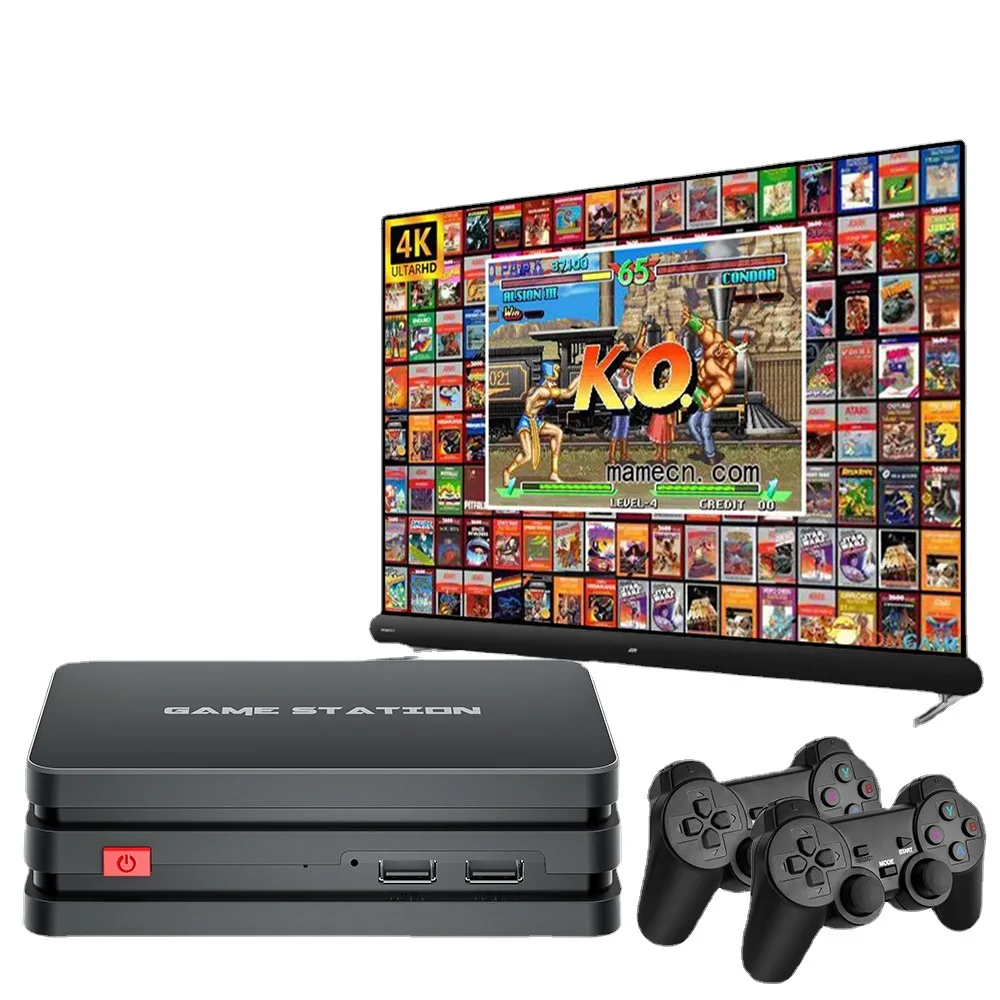 4K семейный ТВ игровая консоль 64G Built-in10000 + игры беспроводных