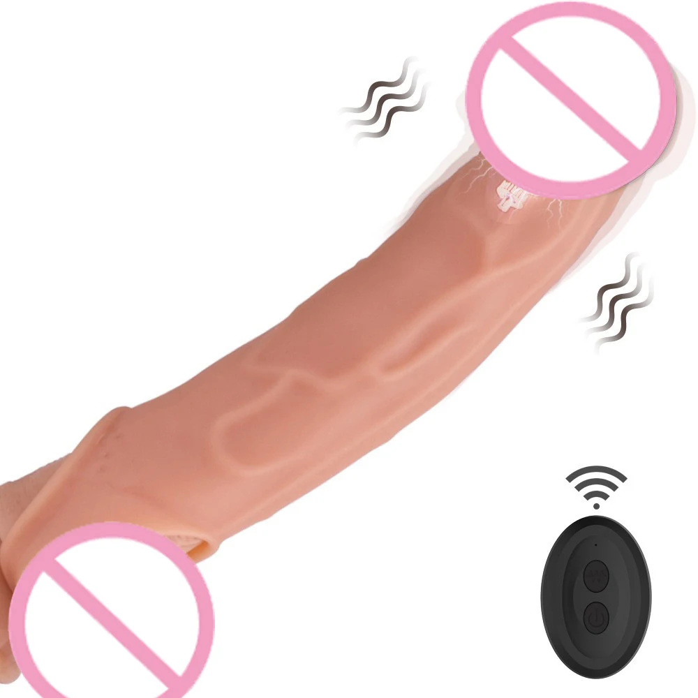 Realistic Penis Extension Cock Sleeve Reusable Silicone Penis Enlarger Delay Condoms For Men Dildo Enhancer Sex Toys