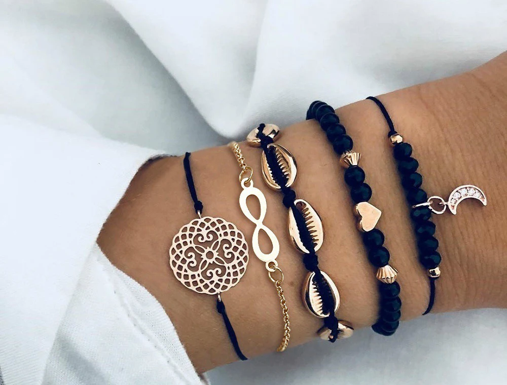 Handmade Fashion Simple Braided Natural Stone Beaded Bohemian Rope Designer Bracelets Jewelry