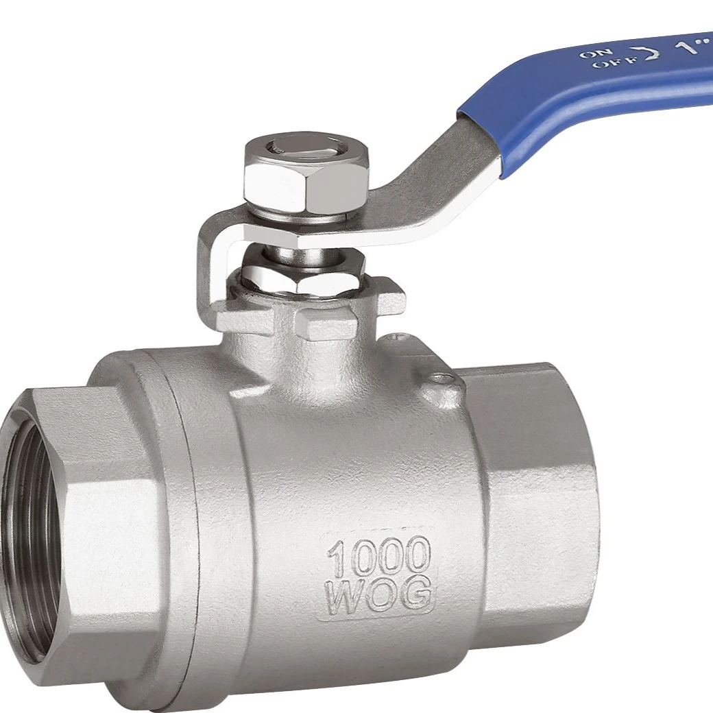 Thread Type Stainless Steel Medium Type 2PC Body Water Oil Control Pipe Connecting Fitting Manual Handle Ball Valve