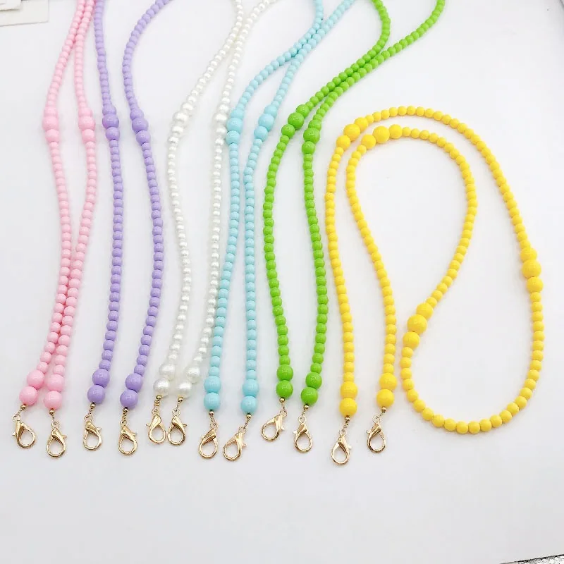 Карамельные цветные акриловые бусины для iPhone ожерелье чехол телефона универсальные противоударные длинные ремешки