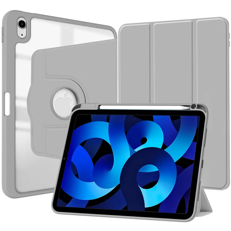 Фабричный чехол для планшета для различных iPad 10,5 дюйма Вращающийся на 360 градусов тройной складной ТПУ акриловый с гнездом для карандаша ударопрочный