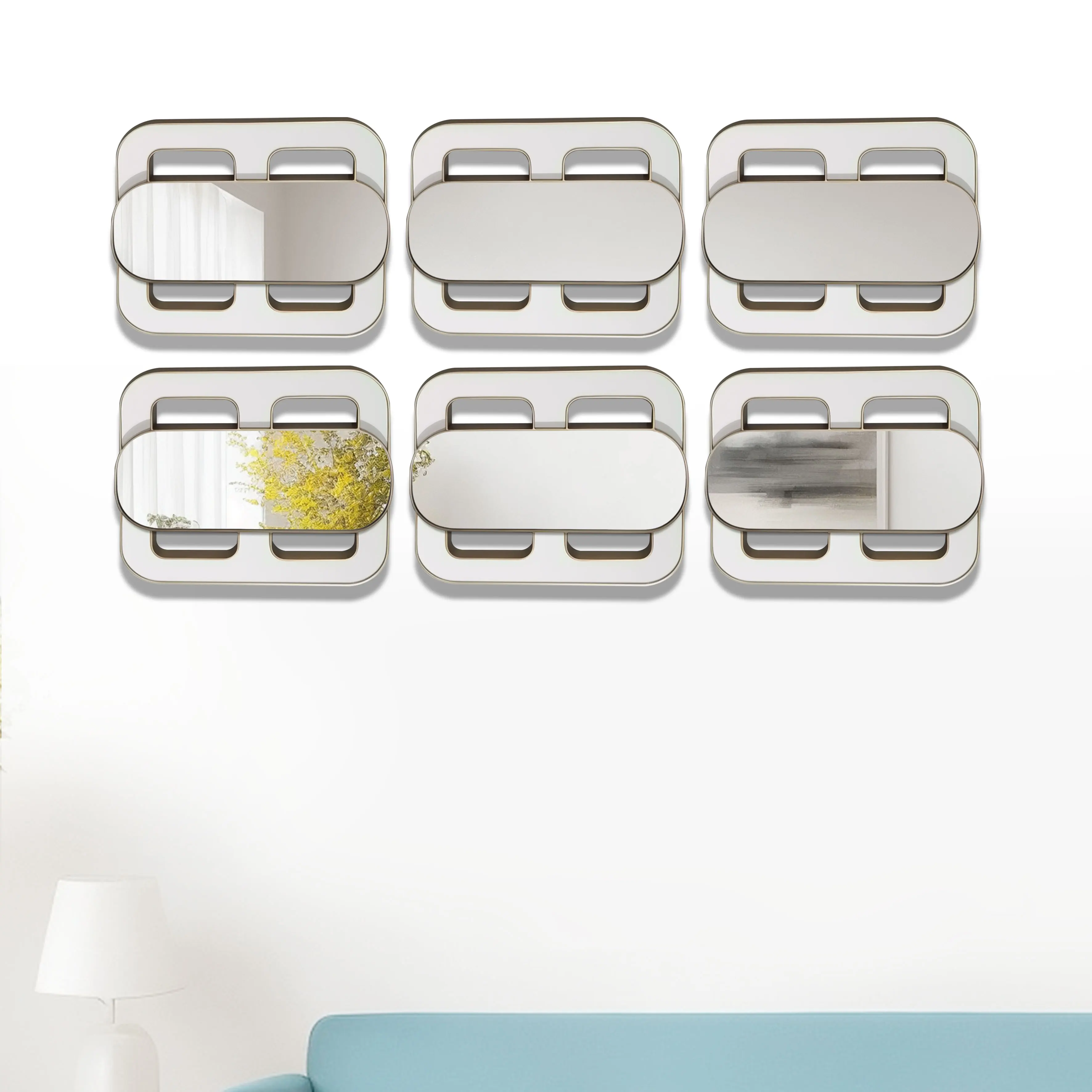 61CM wholesale dropshipping products 2024 design mirrored Design Metal home wall house Decor Art living room decoration Hanging